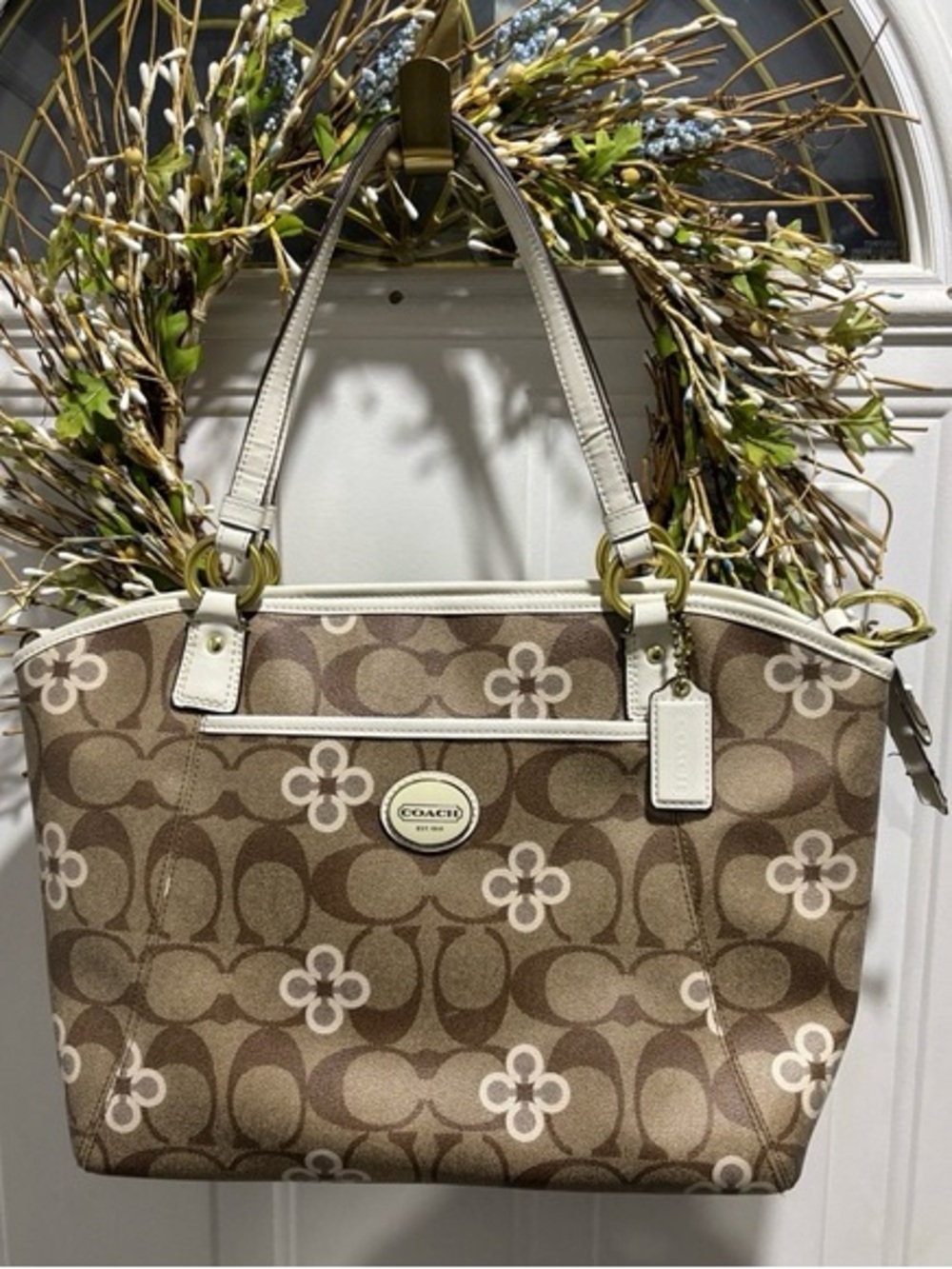 Coach Peyton Clover Signature Tote